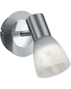 LED Wandspot - Trion Levino - E14 Fitting - Warm Wit 3000K - Rond - Mat Nikkel - Aluminium