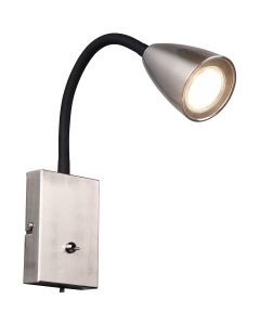 LED Wandspot - Wandverlichting - Trion Wolly - GU10 Fitting - 1-lichts - Rechthoek - Mat Nikkel - Aluminium