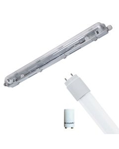 LED TL Armatuur met T8 Buis Incl. Starter - Aigi Dybolo - 60cm Enkel - 8W - Natuurlijk Wit 4200K - Beschermingsgraad IP20