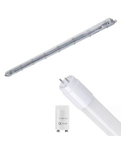 LED TL Armatuur met T8 Buis Incl. Starter - Aigi Dybolo - 60cm Enkel - 8W - Natuurlijk Wit 4200K - Beschermingsgraad IP20