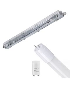 LED TL Armatuur met T8 Buis Incl. Starter - Aigi Dybolo - 60cm Enkel - 8W - Natuurlijk Wit 4200K - Beschermingsgraad IP20