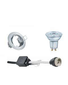 OSRAM - LED Spot Set - Parathom PAR16 927 36D - GU10 Fitting - Dimbaar - Inbouw Rond - Glans Chroom - 3.7W - Warm Wit 2700K - Kantelbaar Ø83mm