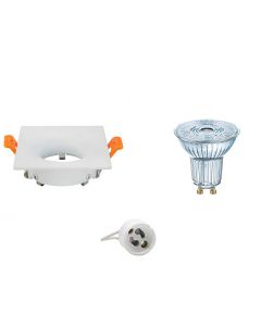 OSRAM - LED Spot Set - Parathom PAR16 927 36D - GU10 Fitting - Dimbaar - Inbouw Vierkant - Mat Wit - 3.7W - Warm Wit 2700K - 85mm