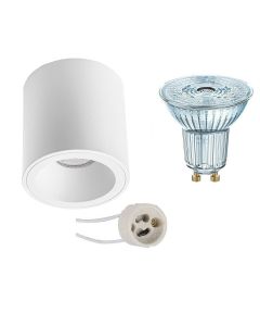 OSRAM - Opbouwspot Set - Parathom PAR16 927 36D - Pragmi Cliron Pro - GU10 Fitting - Dimbaar - Opbouw Rond - Mat Wit - 3.7W - Warm Wit 2700K - Verdiept - Ø90mm