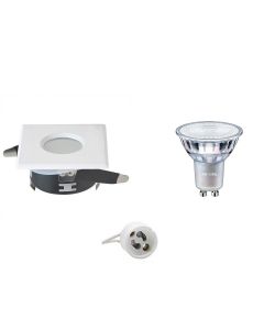 PHILIPS - LED Spot Set - MASTER 927 36D VLE DT - GU10 Fitting - Waterdicht IP65 - Dimbaar - Inbouw Vierkant - Mat Wit - 4.9W - Warm Wit 2700K - 82mm