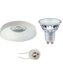 PHILIPS - LED Spot Set - MASTER 927 36D VLE - Pragmi Vrito Pro - GU10 Fitting - DimTone Dimbaar - Inbouw Rond - Mat Wit - 3.7W - Warm Wit 2200K-2700K - Ø82mm