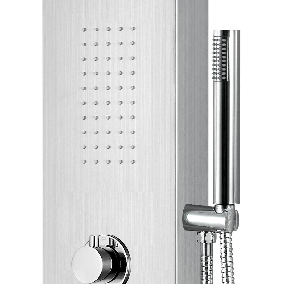 Panneau de douche - Colonne de douche - Ensemble de douche - Leoni Santi - 160x20cm - Thermostatique - Acier inoxydable - Chrome