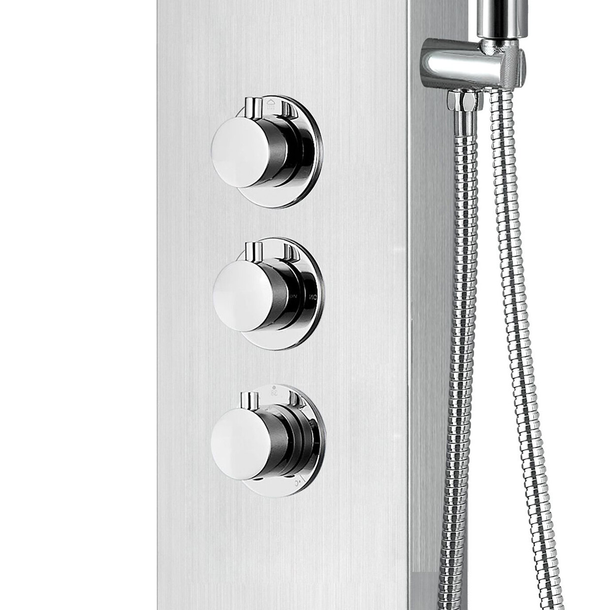 Panneau de douche - Colonne de douche - Ensemble de douche - Leoni Santi - 160x20cm - Thermostatique - Acier inoxydable - Chrome