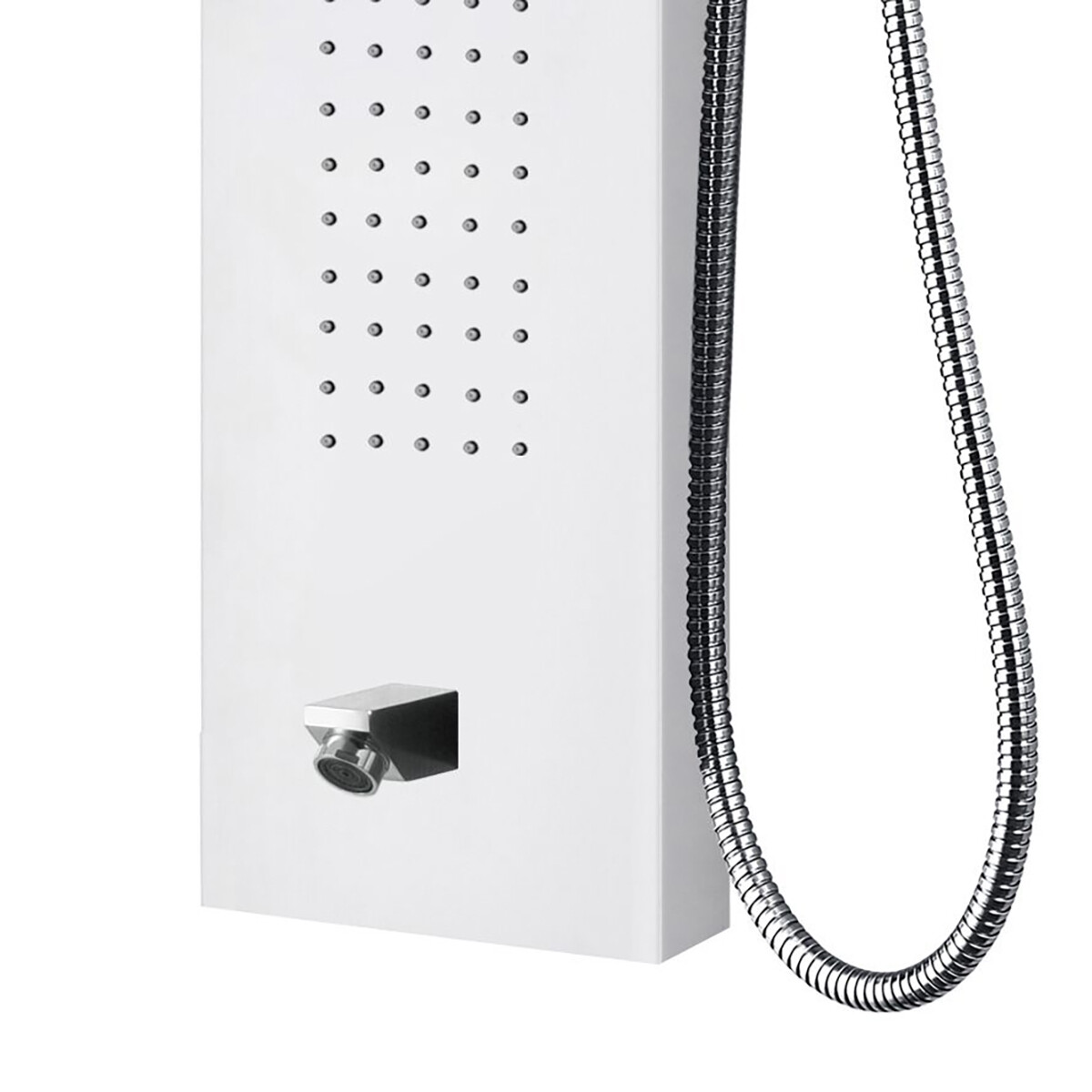 Panneau de douche - Colonne de douche - Ensemble de douche - Leoni Santi - 160x20cm - Thermostatique - Acier inoxydable - Blanc