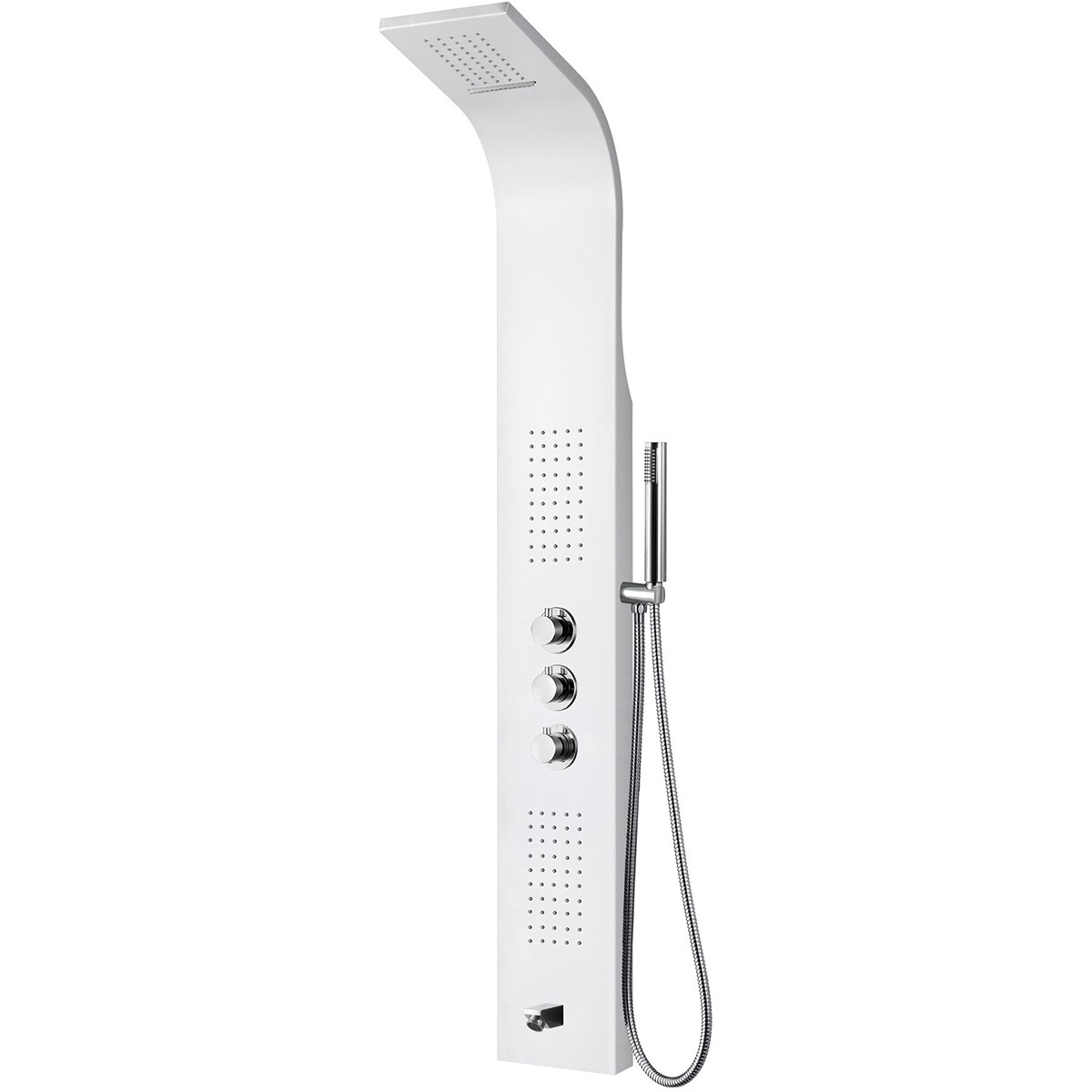 Panneau de douche - Colonne de douche - Ensemble de douche - Leoni Santi - 160x20cm - Thermostatique - Acier inoxydable - Blanc