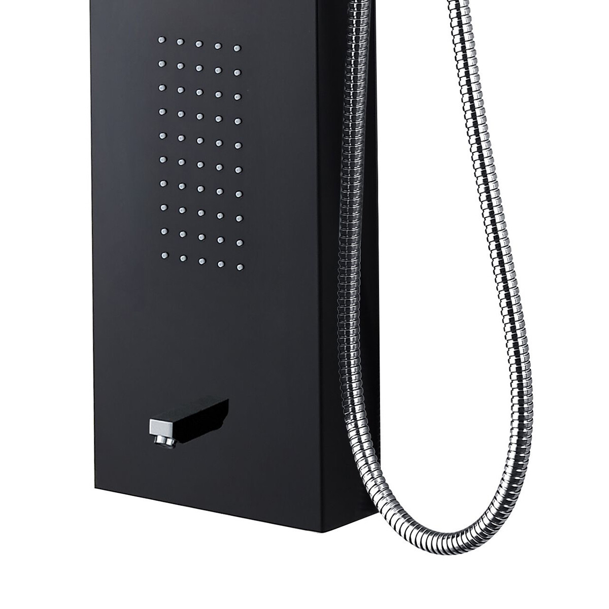 Panneau de douche - Colonne de douche - Ensemble de douche - Leoni Santi - 160x20cm - Thermostatique - Acier inoxydable - Noir