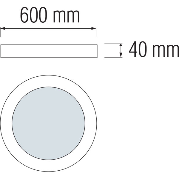 Panneau LED - Ø60 Blanc Chaud 3000K - 48W Montage en Surface Rond - Mat Blanc - Sans Scintillement