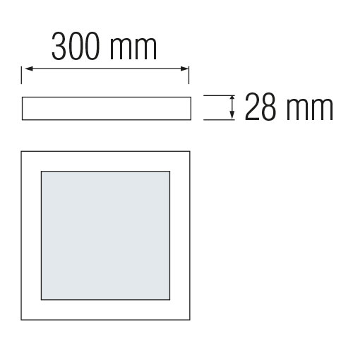 Panneau LED - 30x30 Blanc Froid 6400K - 28W Montage en Surface Carré - Mat Blanc - Sans Scintillement