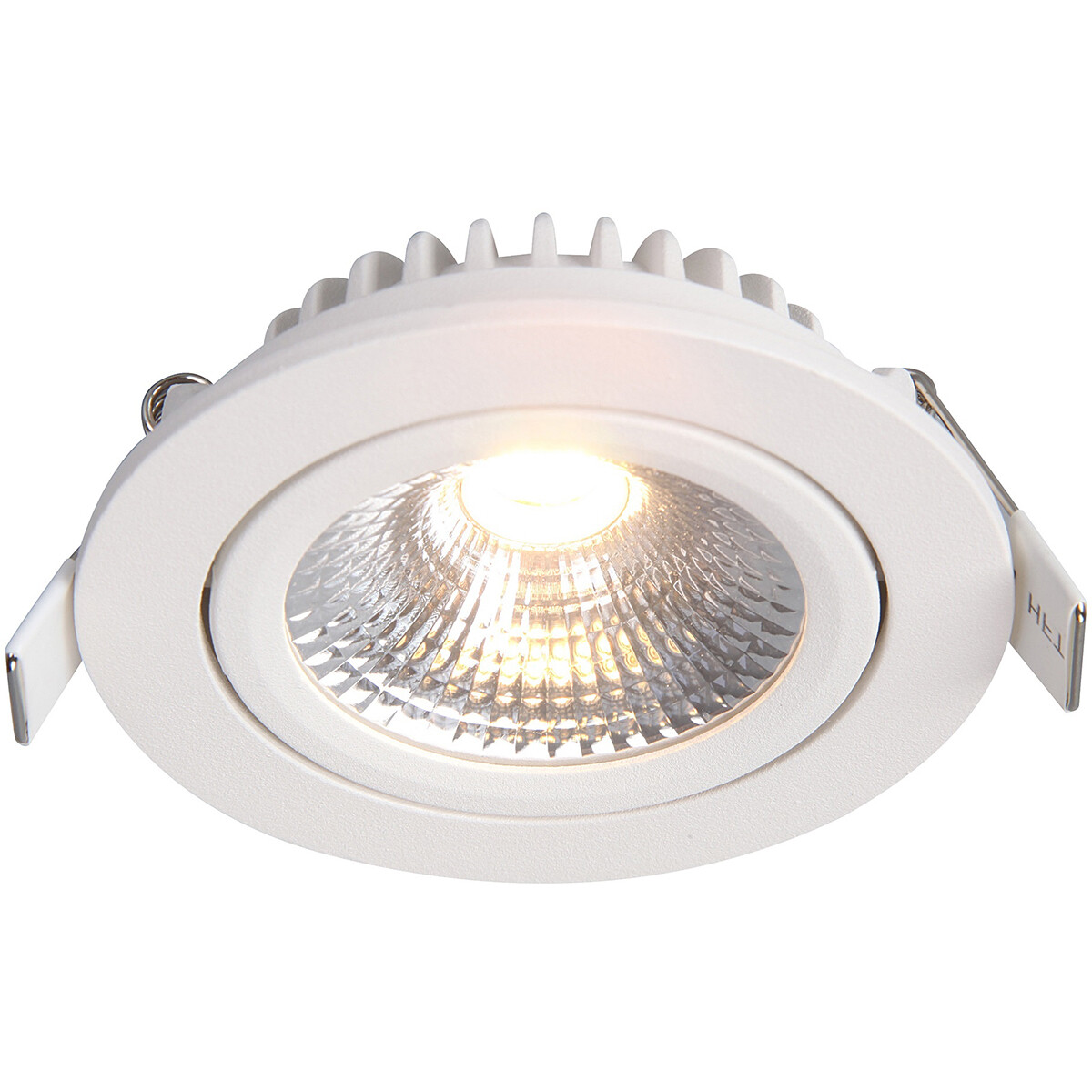 EcoDim - Spot LED - Spot Encastré - ED-10028 - 5W - Étanche IP54 - Dimmable - Blanc Chaud 2700K - Mat Blanc - Aluminium - Rond - Inclinable