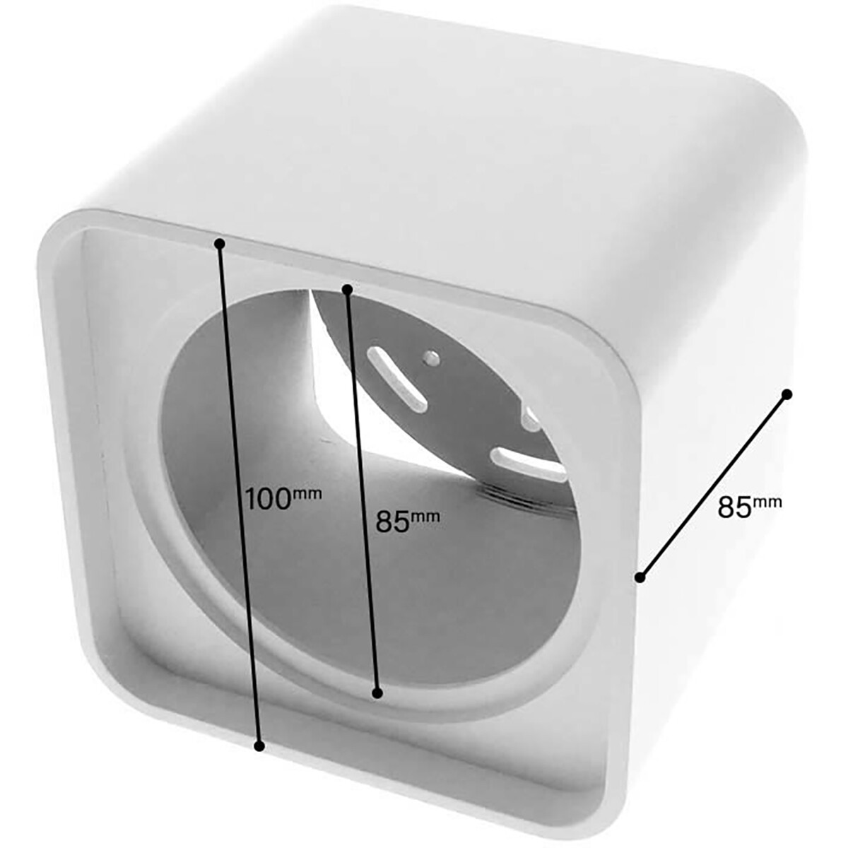 EcoDim - Spot en Saillie - ED-10038 - En Saillie Carré - Mat Blanc - Sans Vis - Aluminium - Encastré - 100mm