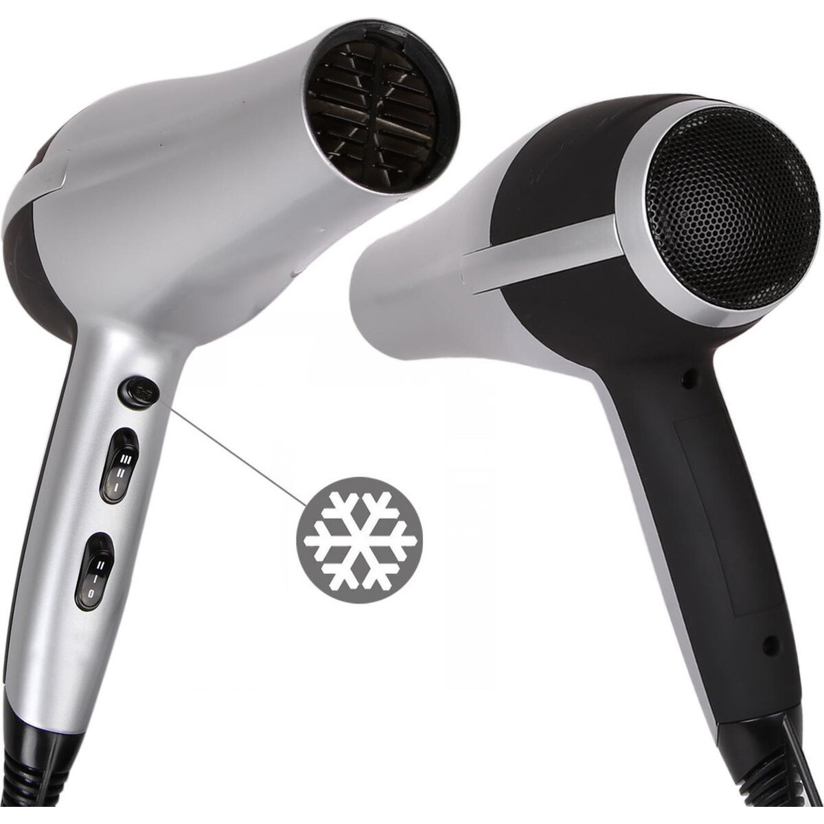 Sèche-cheveux - Aigi Depi - Sèche-cheveux avec Diffuseur - 2200 Watt - Argent