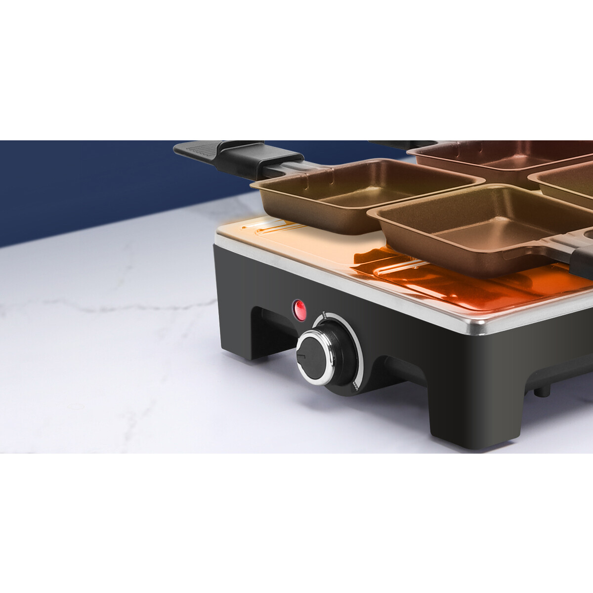 Appareil à raclette - Aigi Rely - Grill de Table - 1500 Watt - Noir