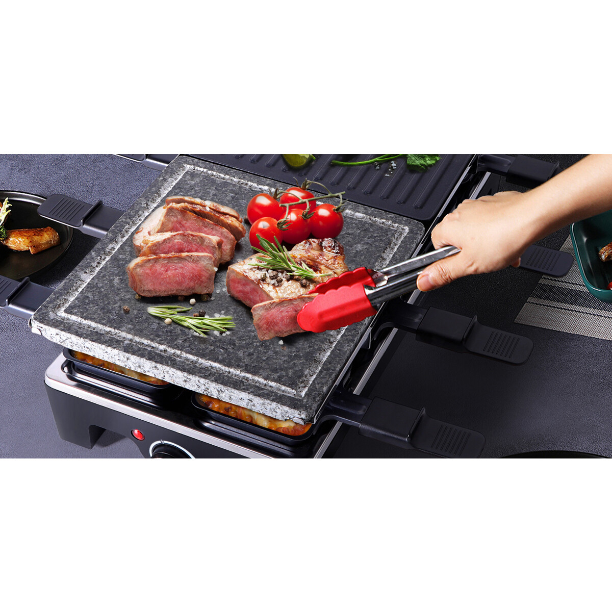 Appareil à raclette - Aigi Rely - Grill de Table - 1500 Watt - Noir