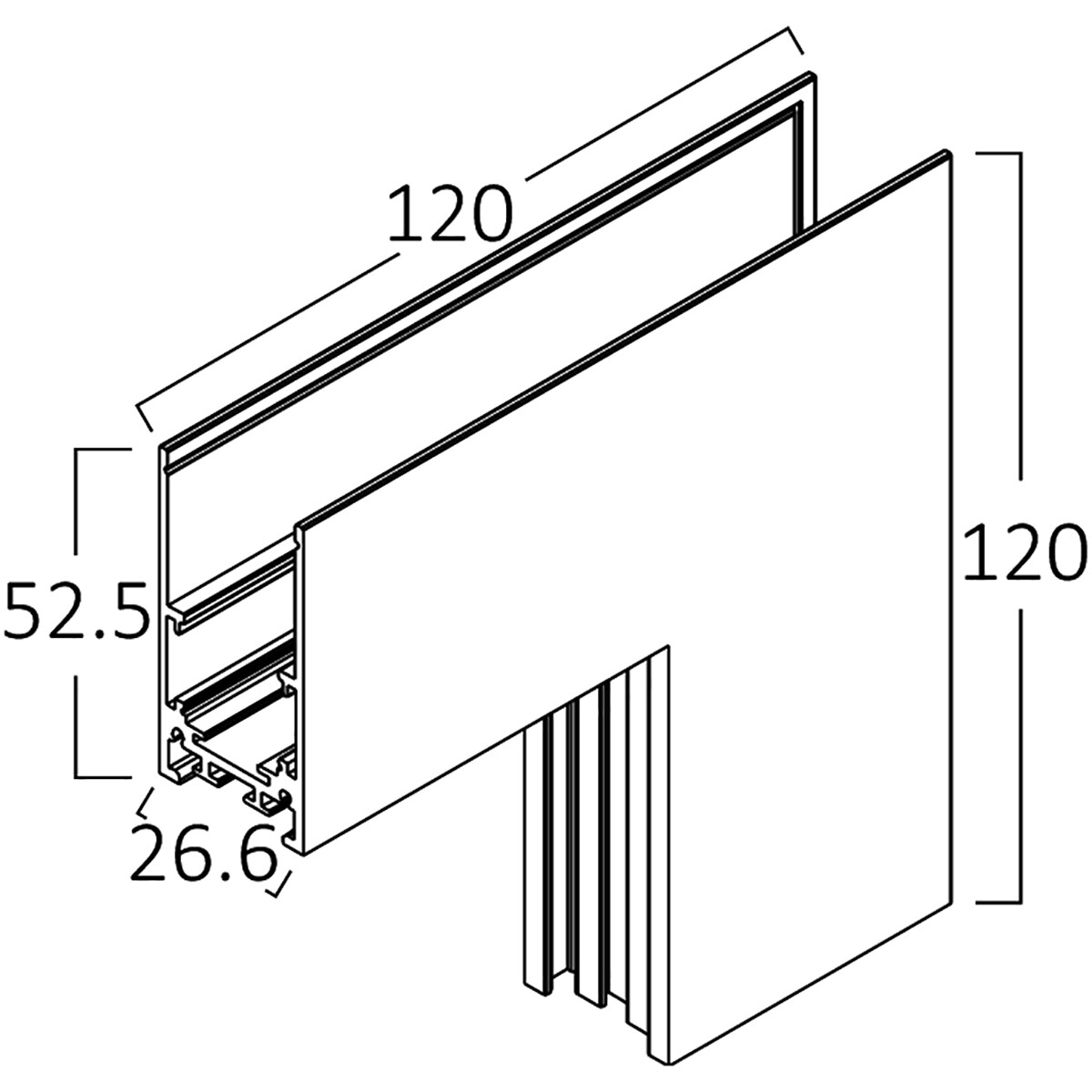 Connecteur d’Angle pour Rails Magnétiques 48V - Brinton Magni - Apparente - Plafond - Noir