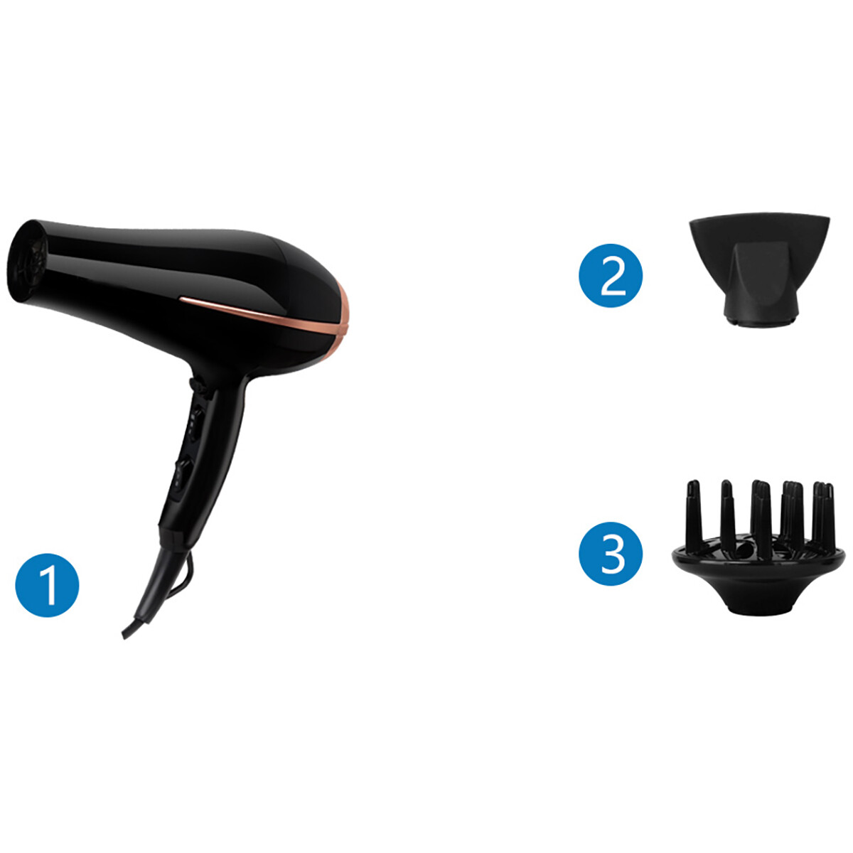 Sèche-cheveux ionique - Aigi Frigon - Sèche-cheveux avec Diffuseur - 2400 Watt - Noir