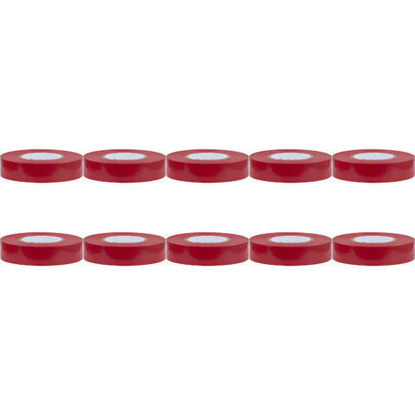 Pack de 10 rubans isolants - Yurga - Rouge - 20mmx20m