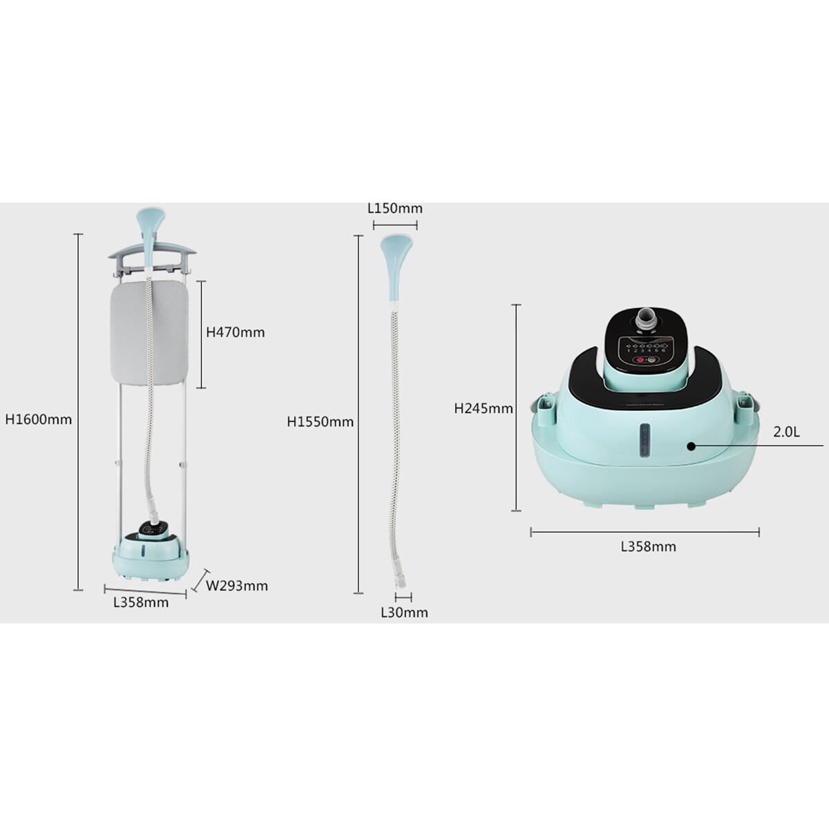 Défroisseur Vapeur - Aigi Ivona - Protection Contre l'Ébullition à Sec - 2 Litres - Bleu