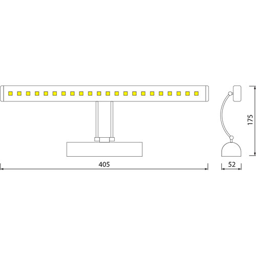 Éclairage de miroir LED - Éclairage pour Tableau - Ovale 4W - Aluminium Chrome Brillant - Réglable