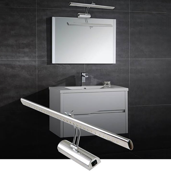 Éclairage de miroir LED - Éclairage pour Tableau - Ovale 4W - Aluminium Chrome Brillant - Réglable