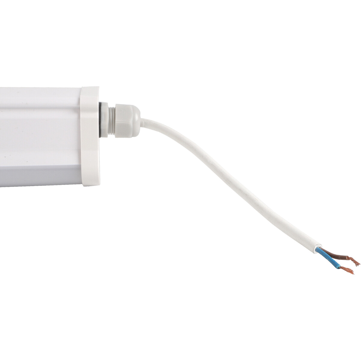 Réglette LED - Aigi Haras - 20W - Étanche IP65 - Blanc Froid 6500K - Mat Blanc - Plastique - 60cm