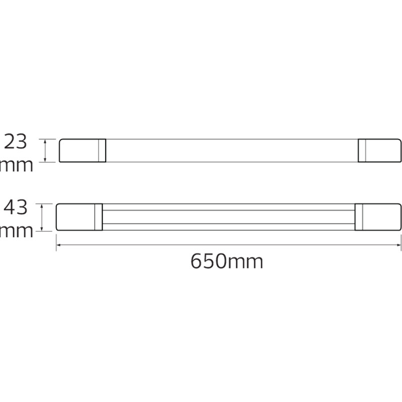 Réglette LED - Irma - 18W - Étanche IP65 - Blanc Froid 6400K - Plastique - 60cm