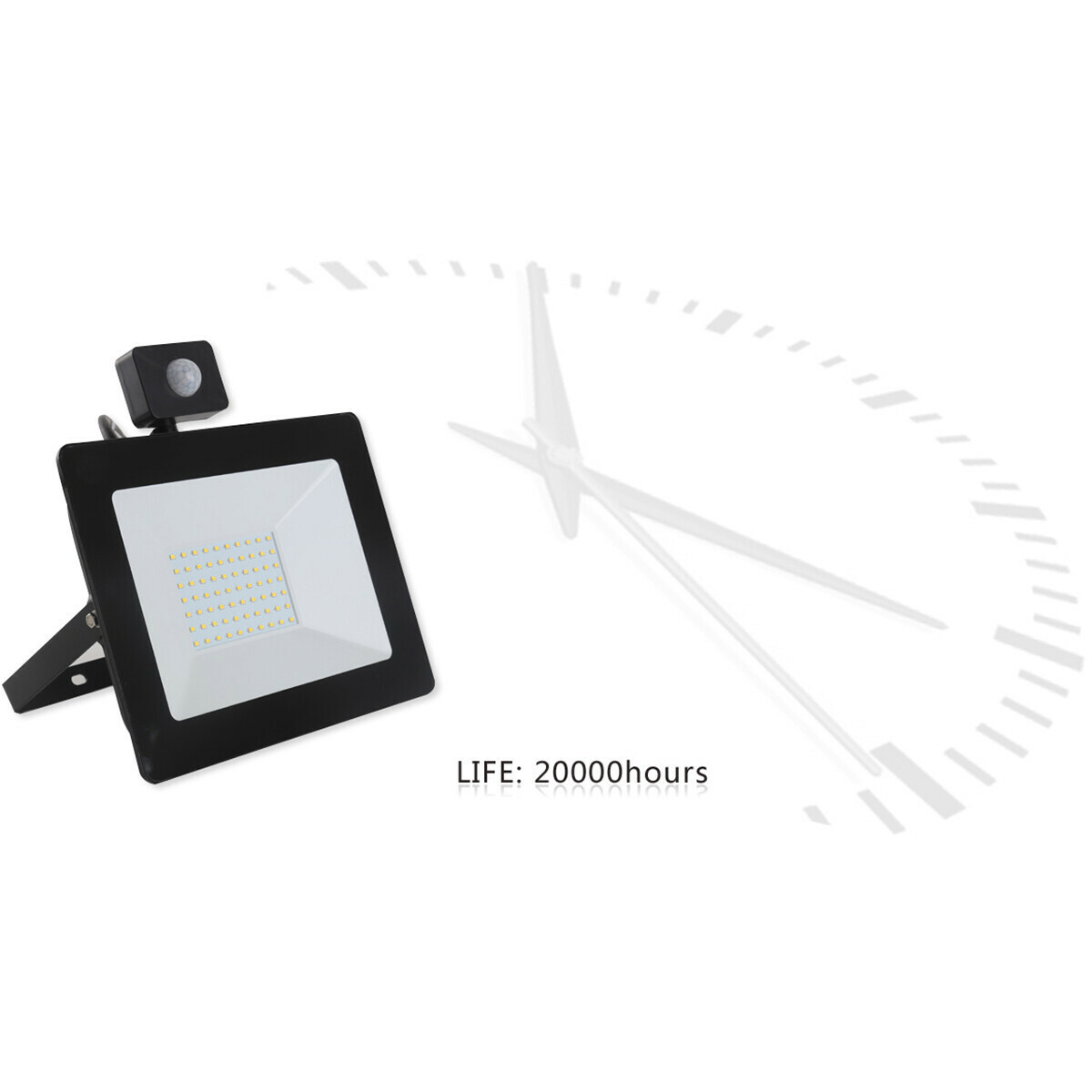 Projecteur LED 10 Watt avec Sensor - Aigi Stado - Blanc Froid 6400K - Étanche IP65 - Mat Noir - Aluminium