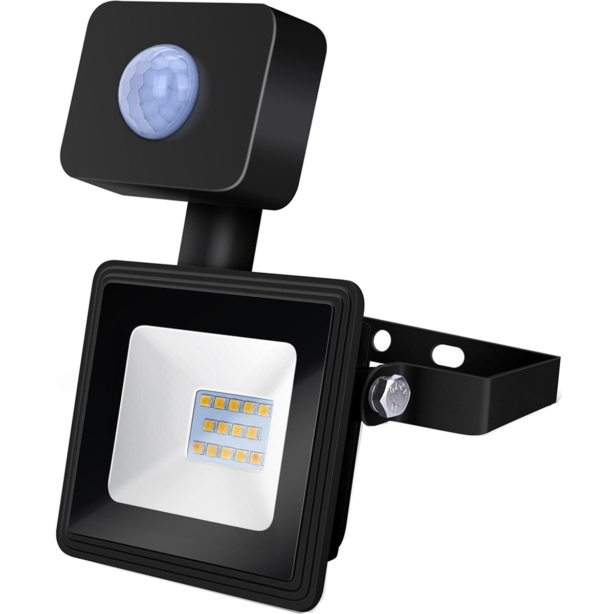 Projecteur LED 10 Watt avec Sensor - Aigi Sunny - Blanc Neutre 4000K - Étanche IP65 - Mat Noir - Aluminium