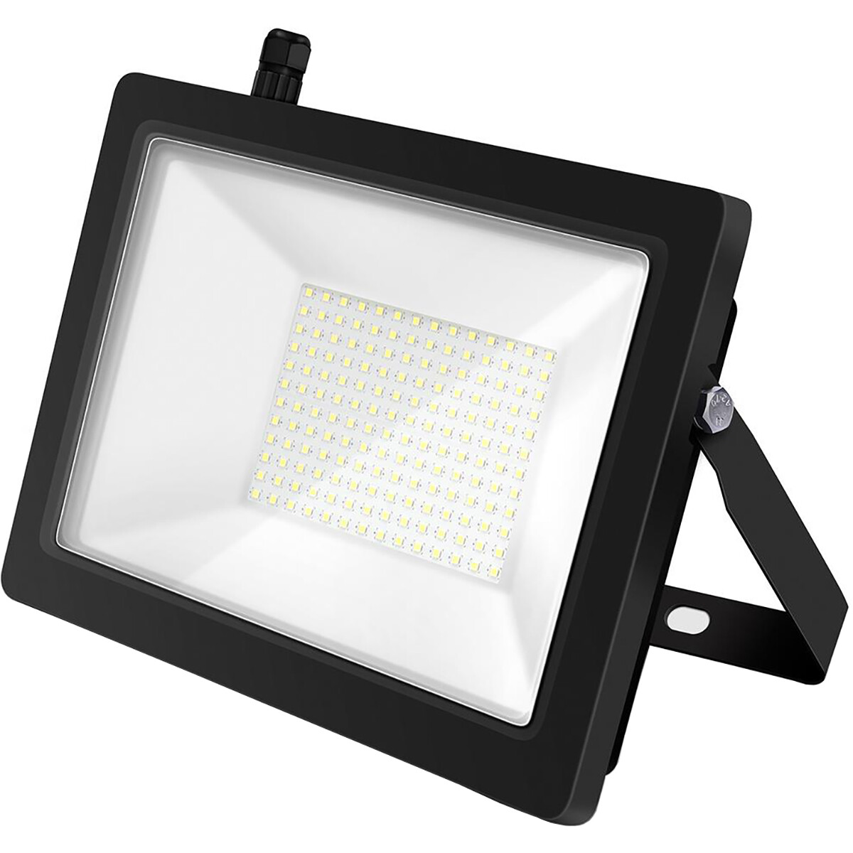 Projecteur LED 100 Watt - Aigi Stado - Blanc Froid 6400K - Étanche IP65 - Mat Noir - Aluminium