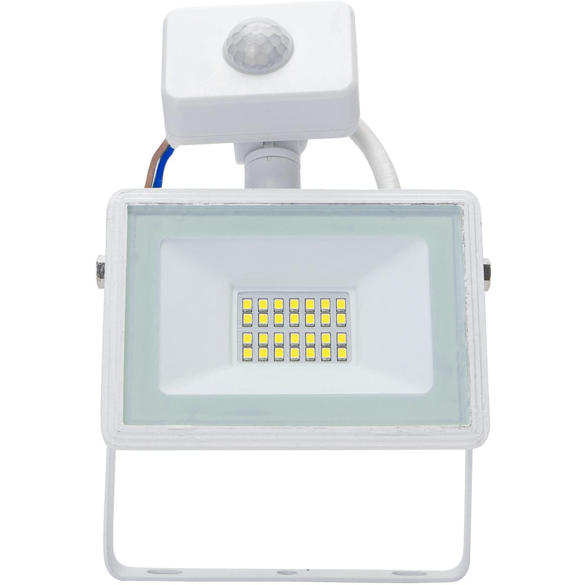 Projecteur LED 20 Watt avec Sensor - Aigi Sunny - Blanc Froid 6400K - Étanche IP65 - Mat Blanc - Aluminium