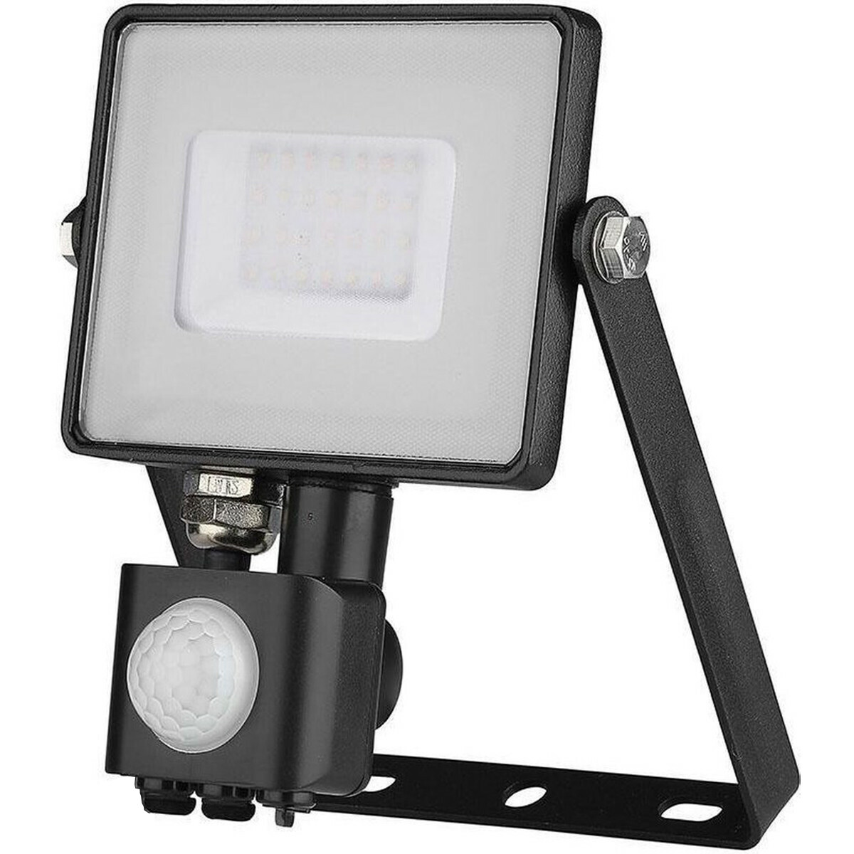 LED Bouwlamp 30 Watt met Sensor - Viron Dana - Blanc Froid 6400K - Mat Noir - Aluminium - LEDs SAMSUNG