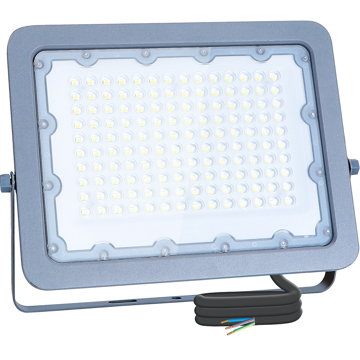 Projecteur LED - Aigi Zuino - 100 Watt - Blanc Froid 6500K - Étanche IP65 - Inclinable - Mat Gris - Aluminium