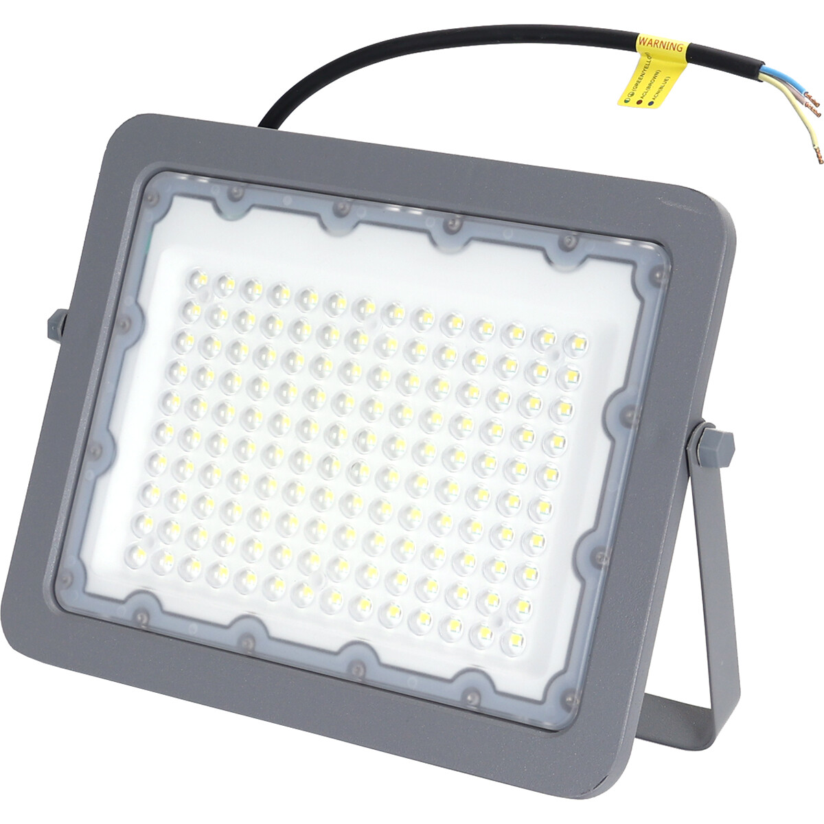 Projecteur LED - Aigi Zuino - 100 Watt - Blanc Froid 6500K - Étanche IP65 - Inclinable - Mat Gris - Aluminium