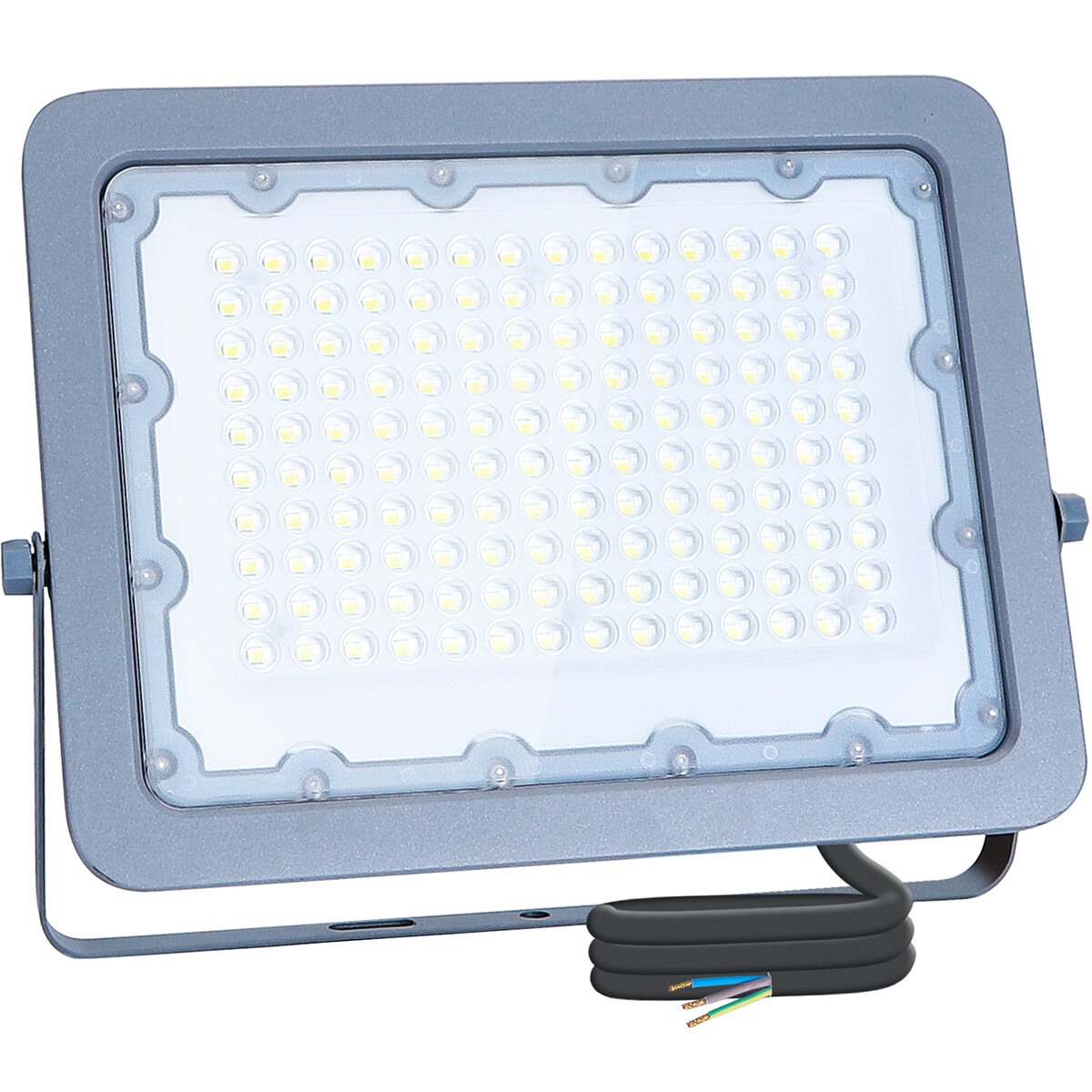 Projecteur LED - Aigi Zuino - 100 Watt - Blanc Neutre 4000K - Étanche IP65 - Inclinable - Mat Gris - Aluminium