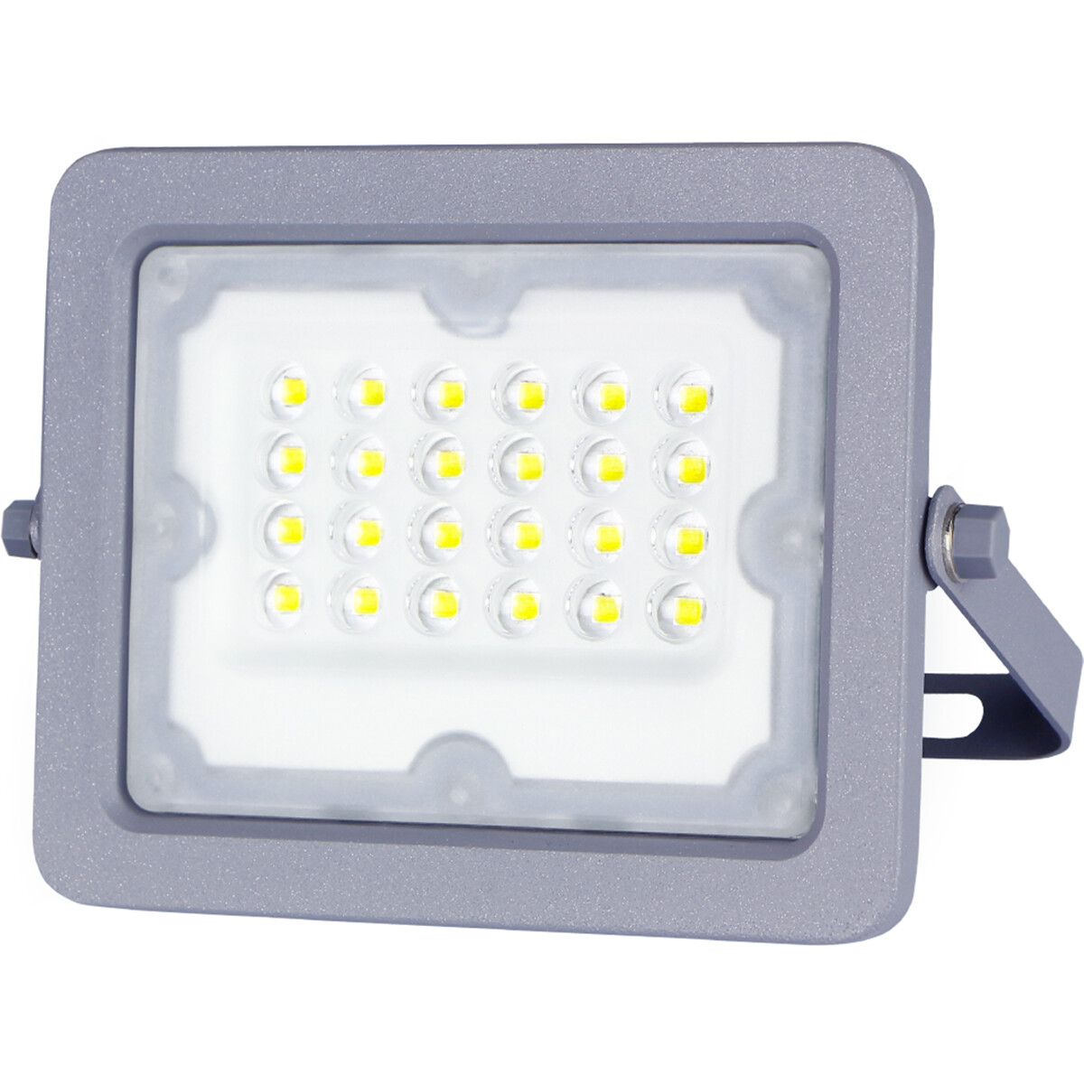 Projecteur LED - Aigi Zuino - 20 Watts - Blanc Froid 6500K - Étanche IP65 - Inclinable - Mat Gris - Aluminium