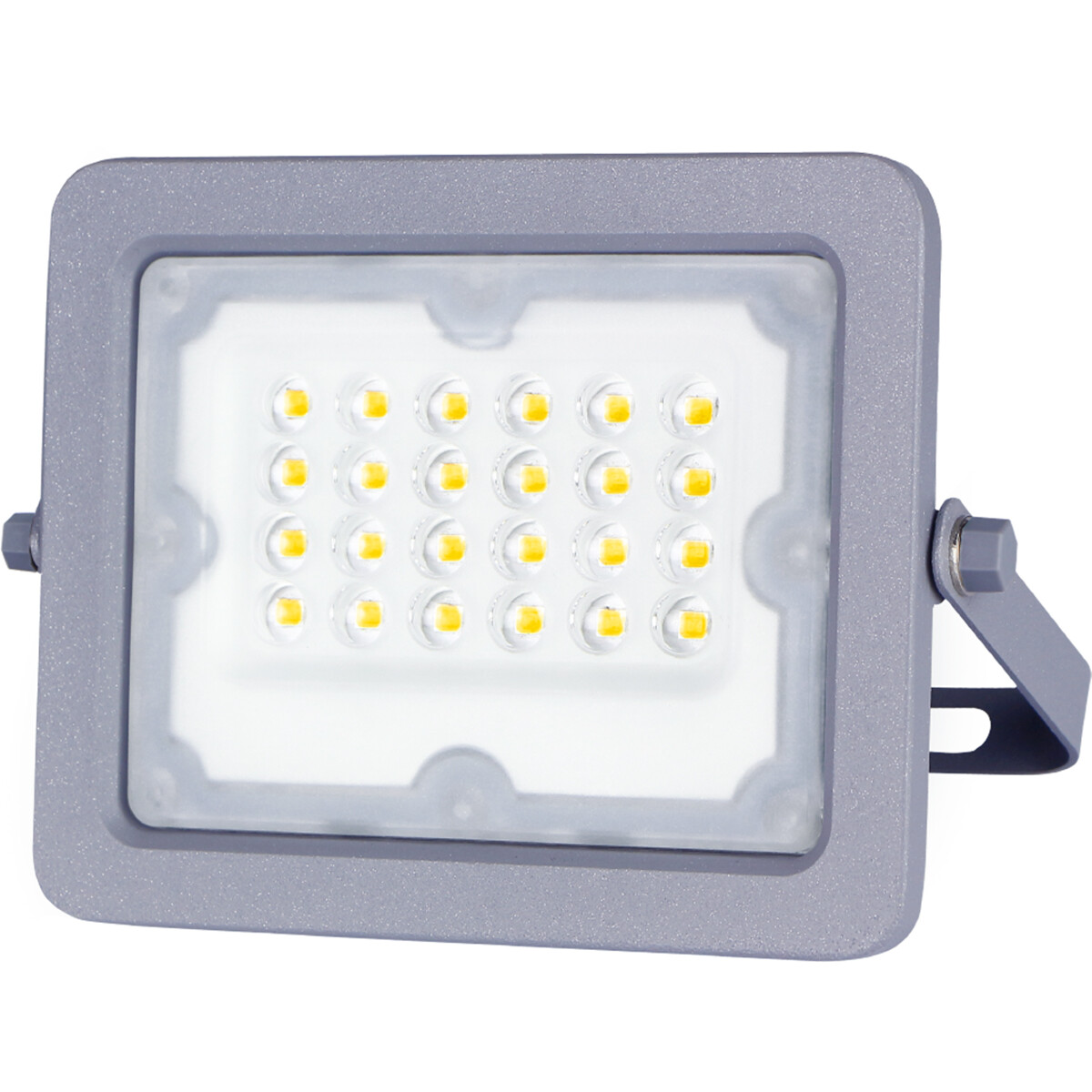 Projecteur LED - Aigi Zuino - 20 Watts - Blanc Neutre 4000K - Étanche IP65 - Inclinable - Mat Gris - Aluminium