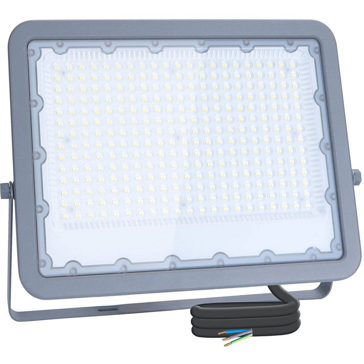 Projecteur LED - Aigi Zuino - 200 Watt - Blanc Froid 6500K - Étanche IP65 - Inclinable - Mat Gris - Aluminium