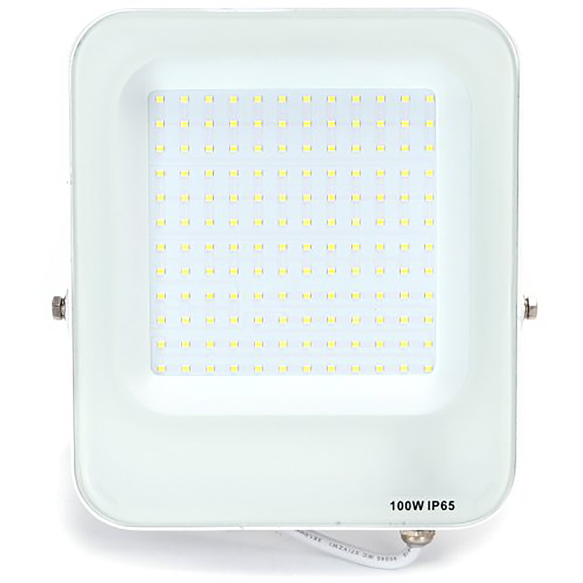 Projecteur LED - Aigi Rekan - 100 Watt - Blanc Froid 6500K - Étanche IP65 - Rectangle - Mat Blanc - Aluminium