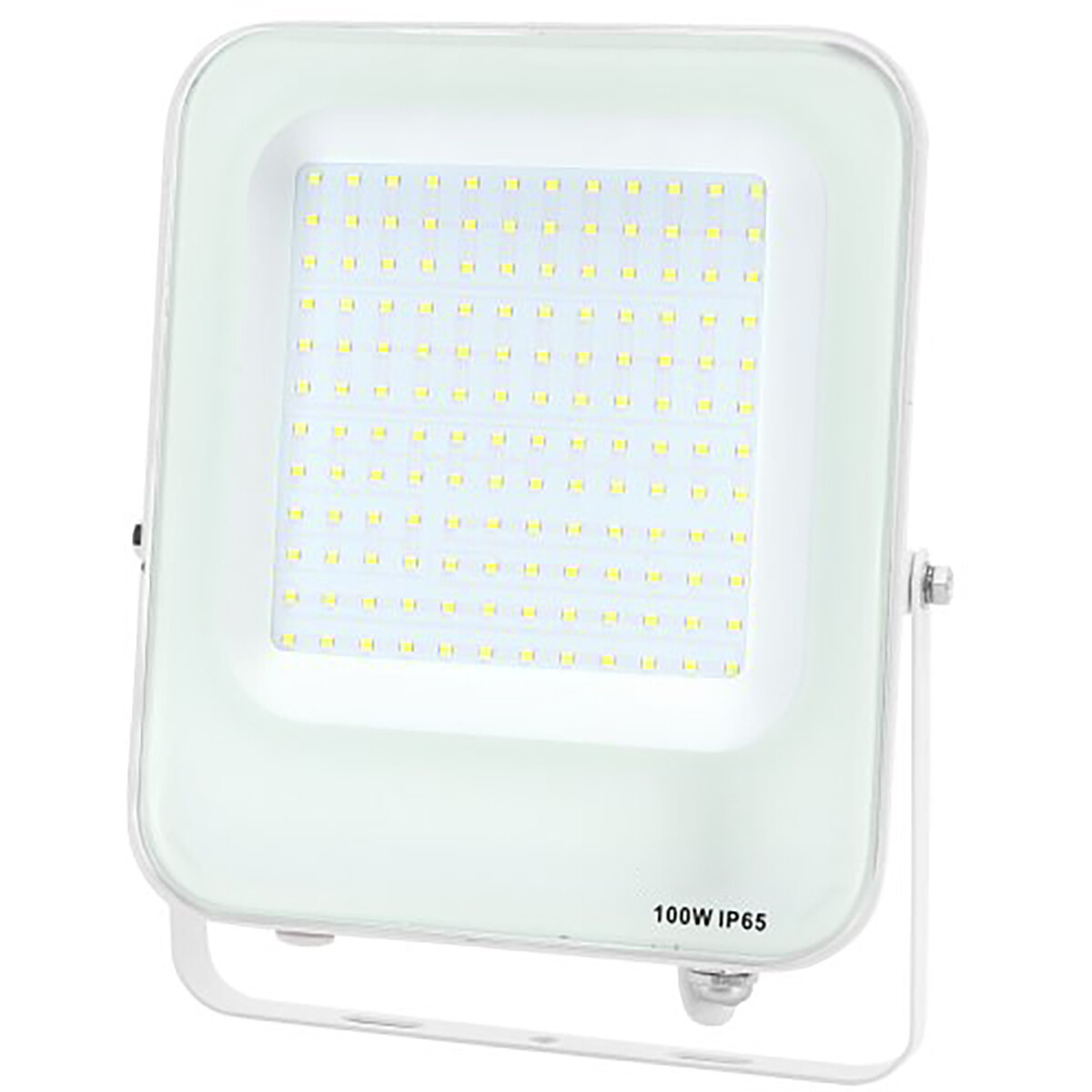 Projecteur LED - Aigi Rekan - 100 Watt - Blanc Froid 6500K - Étanche IP65 - Rectangle - Mat Blanc - Aluminium