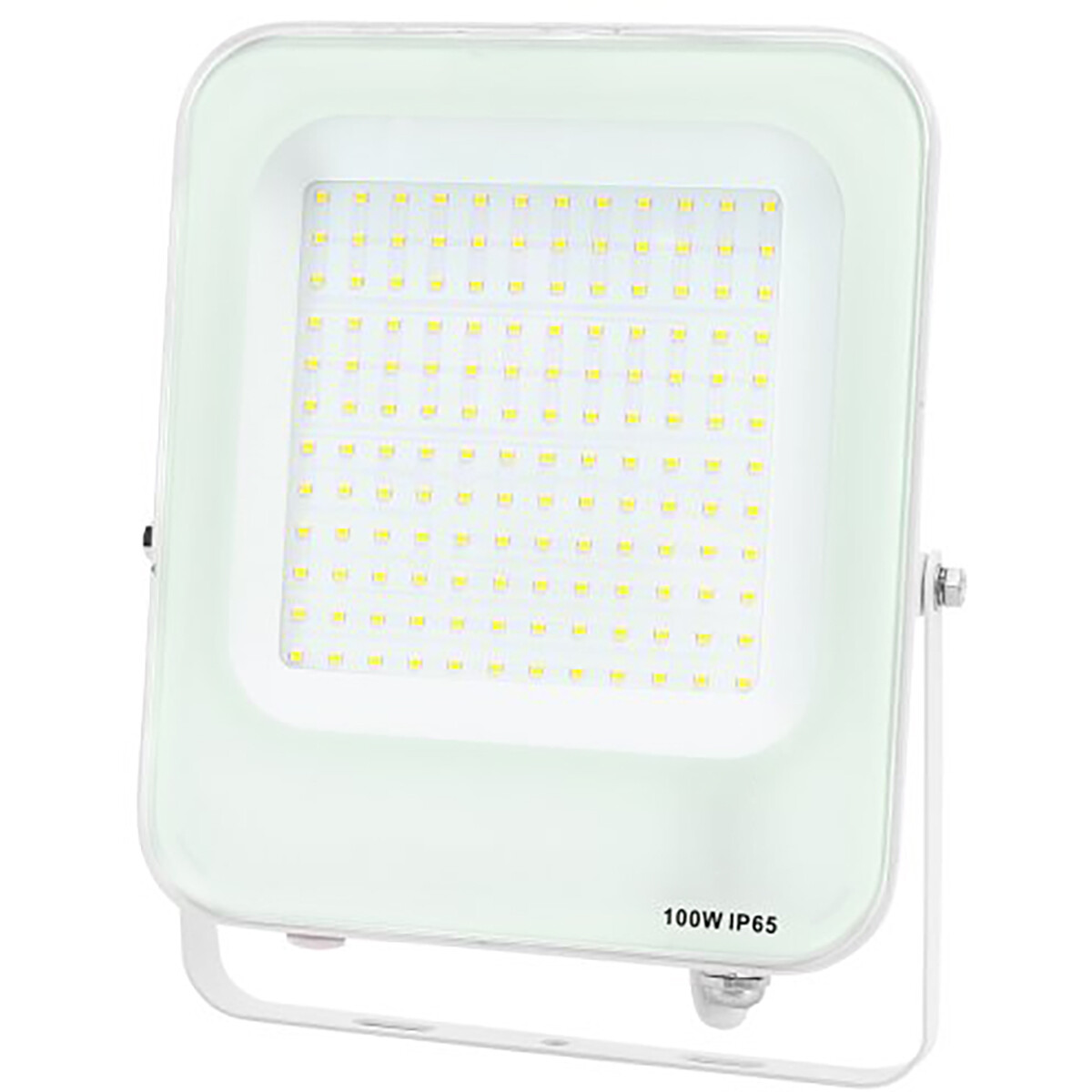 Projecteur LED - Aigi Rekan - 100 Watt - Blanc Neutre 4000K - Étanche IP65 - Rectangle - Mat Blanc - Aluminium