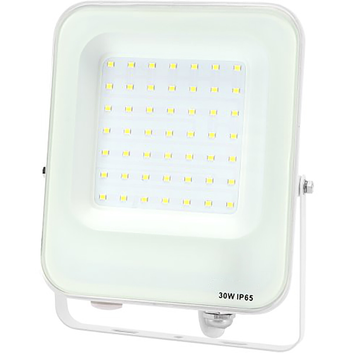 Projecteur LED - Aigi Rekan - 30 Watt - Blanc Froid 6500K - Étanche IP65 - Rectangle - Mat Blanc - Aluminium