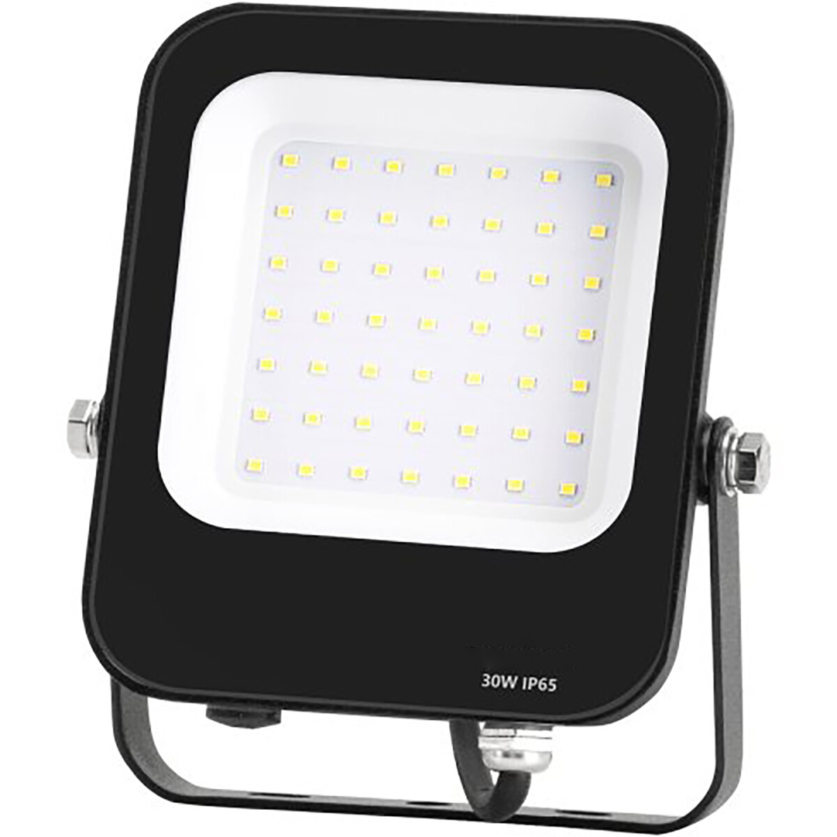 Projecteur LED - Aigi Rekan - 30 Watt - Blanc Froid 6500K - Étanche IP65 - Rectangle - Mat Noir - Aluminium