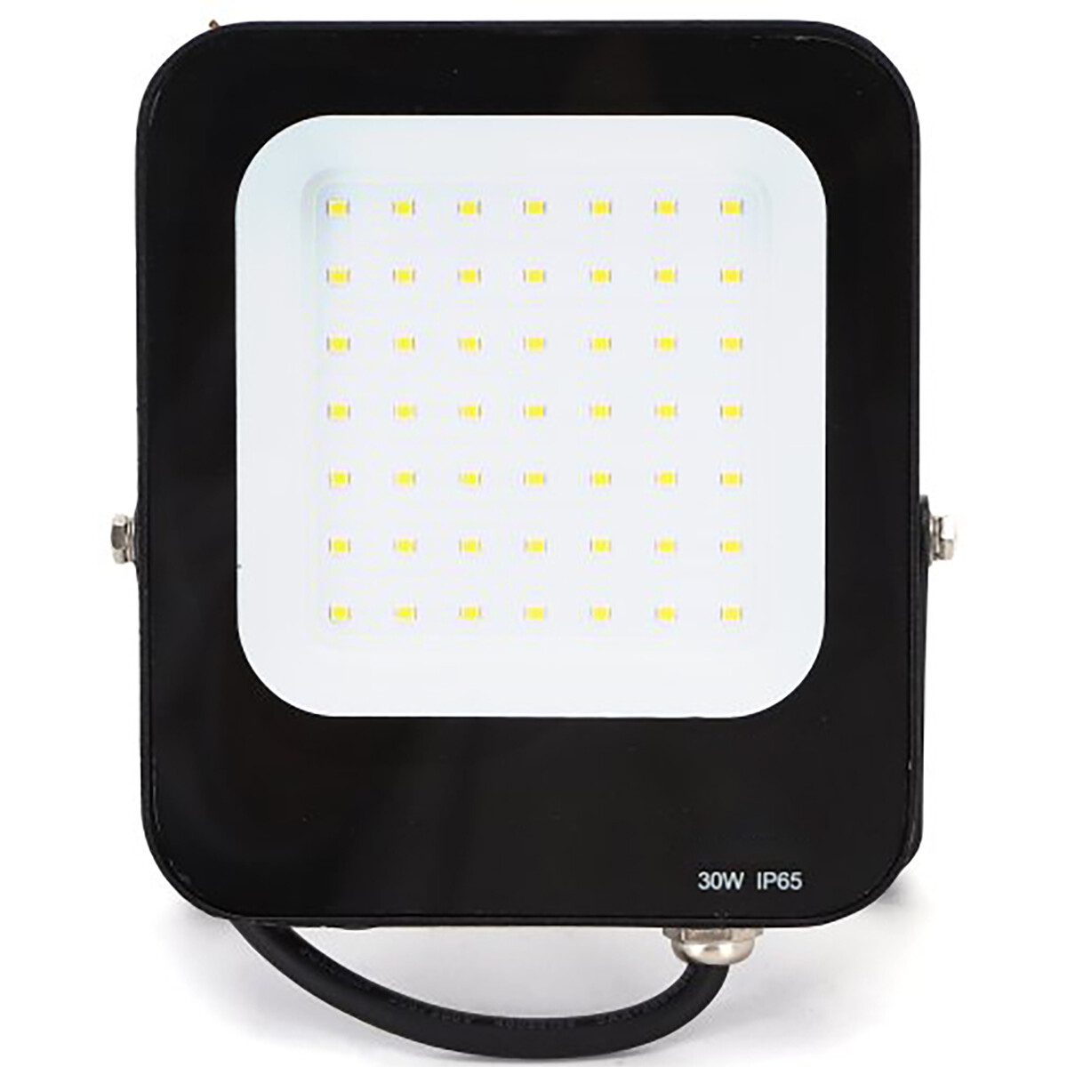 Projecteur LED - Aigi Rekan - 30 Watt - Blanc Neutre 4000K - Étanche IP65 - Rectangle - Mat Noir - Aluminium