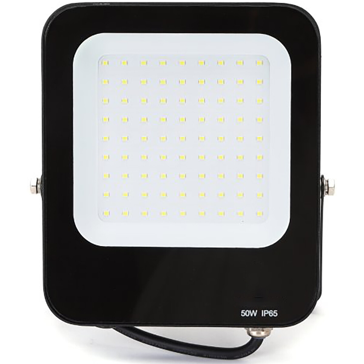 Projecteur LED - Aigi Rekan - 50 Watt - Blanc Froid 6500K - Étanche IP65 - Rectangle - Mat Noir - Aluminium