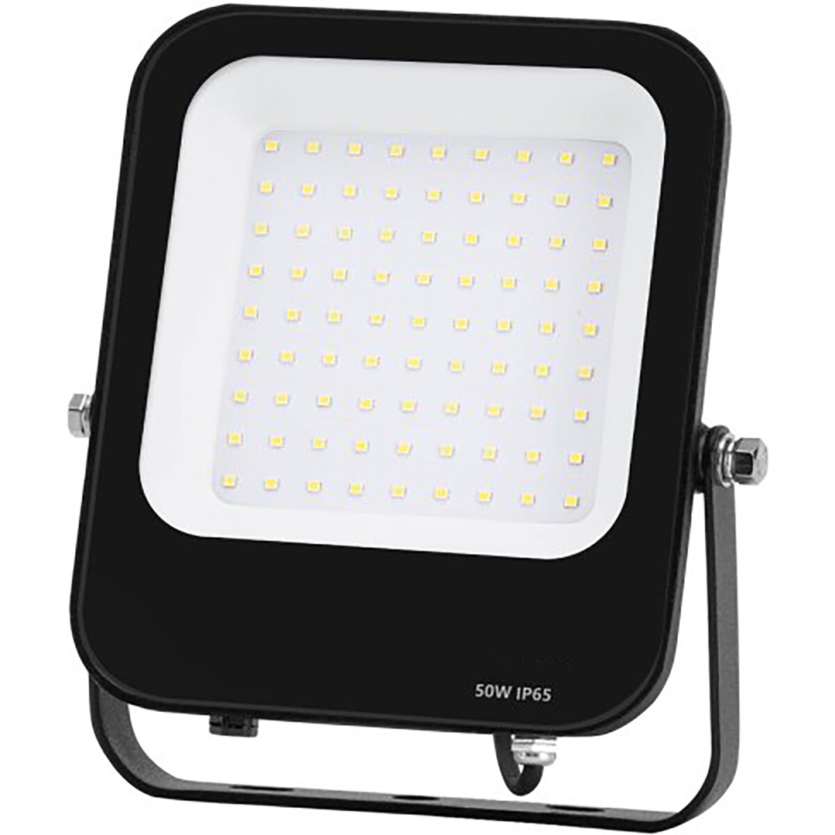 Projecteur LED - Aigi Rekan - 50 Watt - Blanc Froid 6500K - Étanche IP65 - Rectangle - Mat Noir - Aluminium