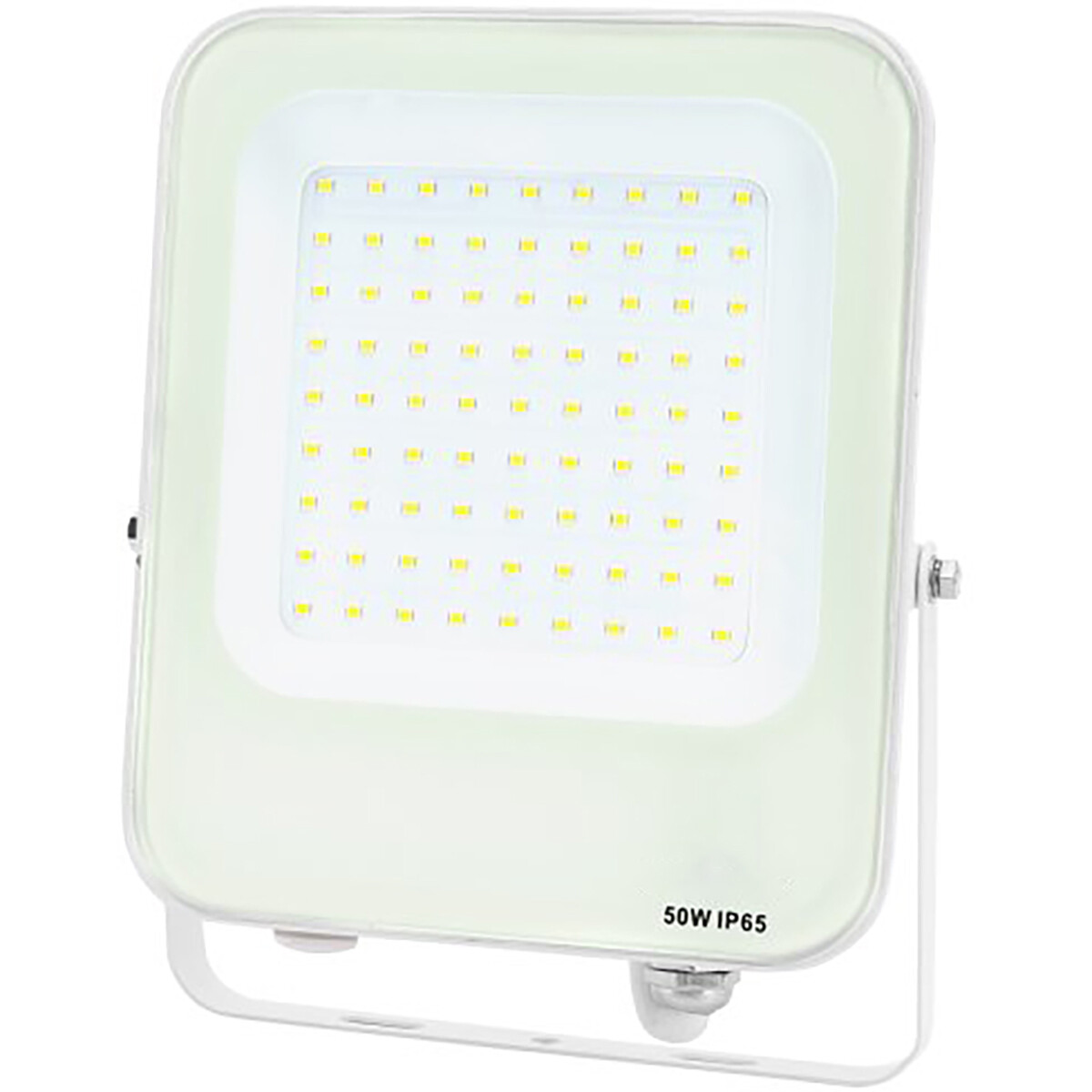 Projecteur LED - Aigi Rekan - 50 Watt - Blanc Neutre 4000K - Étanche IP65 - Rectangle - Mat Blanc - Aluminium